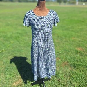 Vtg 90s California Concept Corset Backed Summer Dress,  Size S/M